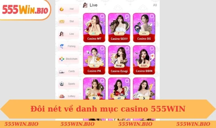 Đôi nét về danh mục casino 555WIN