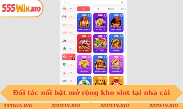 Đối tác nổi bật mở rộng kho slot tại nhà cái