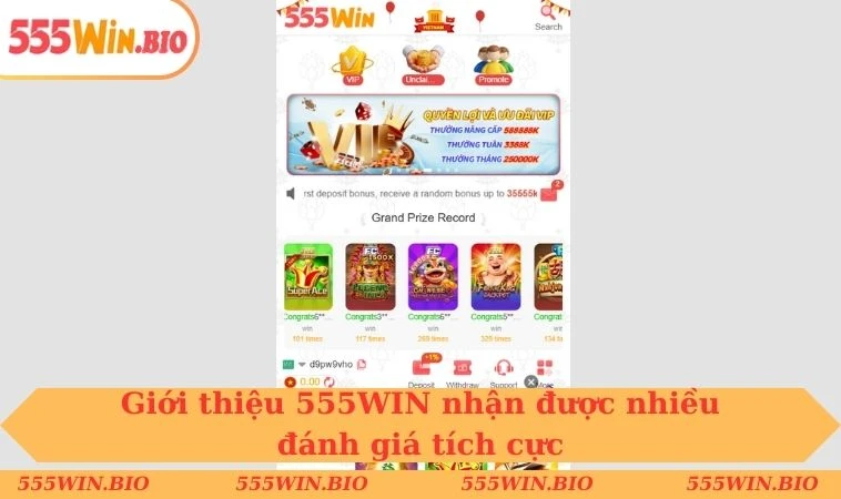 Giới thiệu 555WIN nhận được nhiều đánh giá tích cực