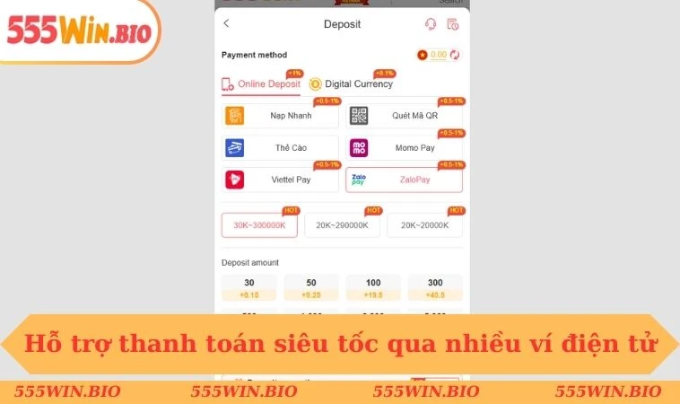 Hỗ trợ thanh toán siêu tốc qua nhiều ví điện tử