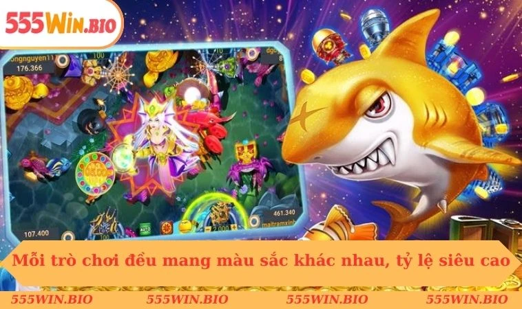 Mỗi trò chơi đều mang màu sắc khác nhau, tỷ lệ siêu cao